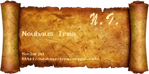 Neuhaus Irma névjegykártya